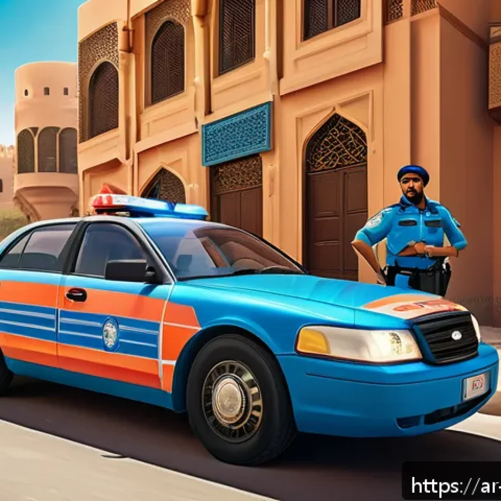 쥬라기캅스 오프닝 영상 조회수 - A vibrant and detailed digital illustration of diverse animated characters from an Arabic-themed fut...