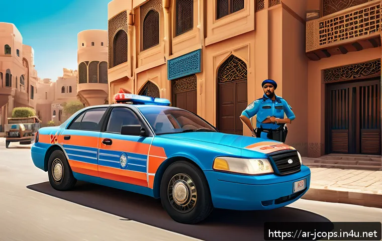 쥬라기캅스 오프닝 영상 조회수 - A vibrant and detailed digital illustration of diverse animated characters from an Arabic-themed fut...